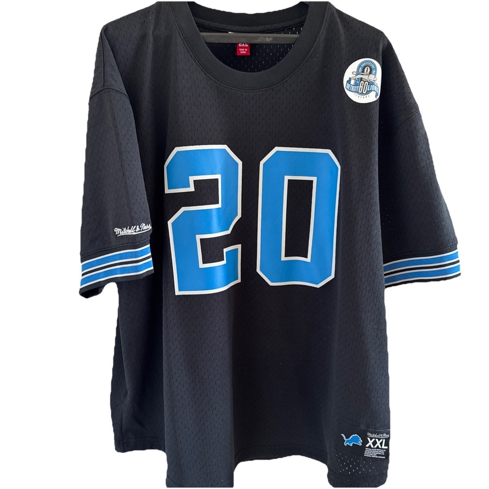 Mitchell & Ness NFL Detroit Lions Barry Sanders 20‎ Black Jersey Mens XXL HTF